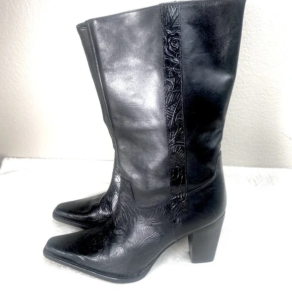 Antonio Melani Tooled Cowgirl Mid Boots - Picture 7 of 15